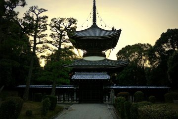 <p>This two tier pagoda is the grave of the long dead Emperor Tenno</p>