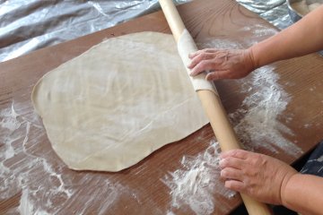 Roll it out flat and get ready for cutting