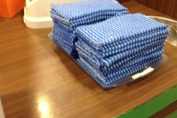 A welcome sight - Chilled cloth napkins to cool off with