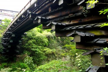 <p>The ingenious cantilevered construction of the bridge</p>