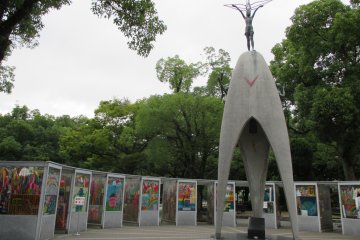 <p>The Children's Peace Monument in honor of Sadako Sasaki and all the other child victims of the bomb. It's surrounded by paper cranes made by those touched by Sadako's&nbsp;story.</p>