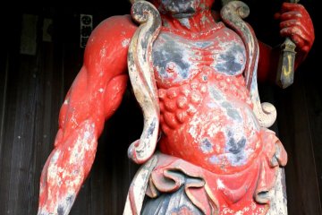 <p>One of two scary looking gate guardians</p>