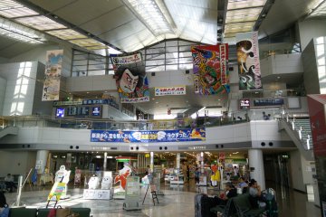<p>A couple of shops and restaurants for waiting passengers</p>