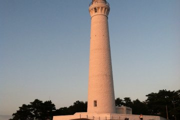 <p>Light colors the lighthouse</p>