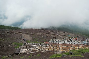 <p>Looking down at&nbsp;the long winding path.</p>