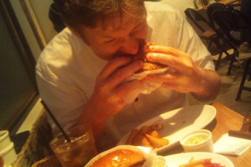 Devouring the hickory burger