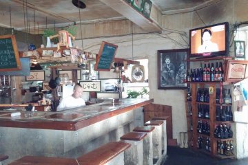 <p>Side view of the bar area</p>
