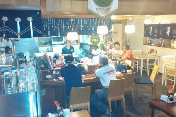 <p>Main bar and kitchen area</p>