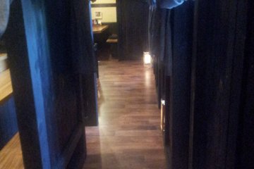 <p>The tables are all in their own private cubicles</p>