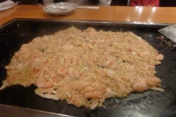 Prawn monja - all ready to eat!