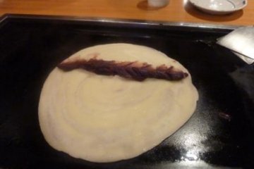 Anko-maki in progress