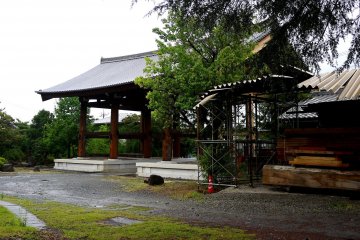 <p>The gate and bell tower were being renewed</p>