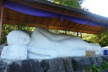 <p>La statue du "Colossal Recubent" non loin de la pagode</p>