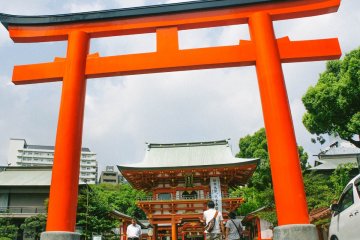 <p>Torii atau pintu masuk dari kuil di Ikuta.&nbsp;</p>