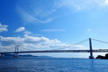 <p>I got off the cruise ship and looked at the Great Naruto Bridge from afar...what a spectacular view!</p>