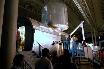 <p>Life-size replica of the Japanese science module 'Kibo (Hope)' for the International Space Station</p>