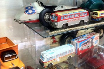 Tin Sightseeing Buses and Racing Cars from Japan USA Italy