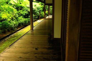 <p>North-side corridor of the Hojo building was well-polished and shining</p>