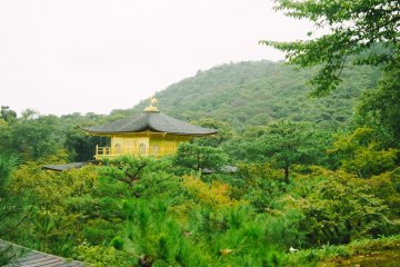 <p>Atap paviliun emas ini terlihat dari salah satu bukit</p>