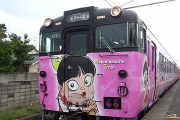 The train from Yonago to Sakaiminato Town