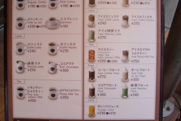<p>Narrow menu with good prices</p>