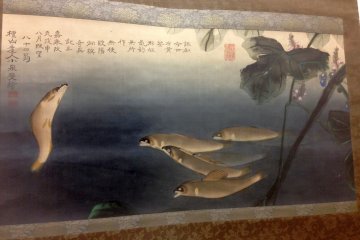 <p>Downstairs is a gallery of various objects and paintings associated with the hotel's history</p>