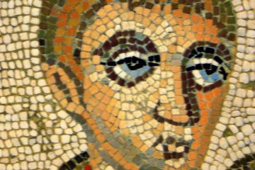 <p>A closer look at the mosaic</p>