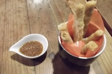 <p>My crispy bean sticks, with very tasty dip</p>