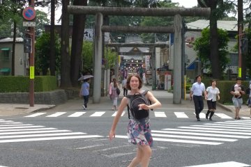 <p>The entrance of a shrine from Chuo dori</p>