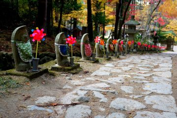 <p>The roughly paved path leads up the mountainside</p>