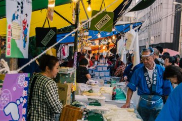 <p>A street full of local vendors selling their home made pickled daikon radish.&nbsp;</p>