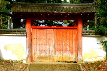 <p>The closed red gate arouses my curiosity</p>
