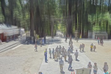<p>Enshu created this effect to make the space appear much larger than it actually was</p>