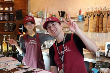<p>The staff of the cafe</p>