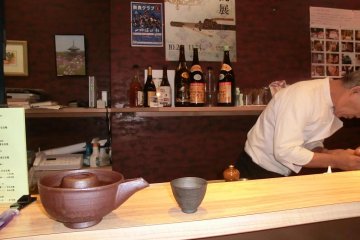 Sake bottle and cup