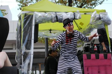 Even the music DJ's got into the spirit of Halloween and dressed up for the occasion.&nbsp;