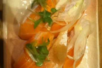<p>One of dishes at Tsukiji Market</p>