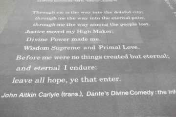 <p>On the floor in front of "The Gates of Hell"</p>