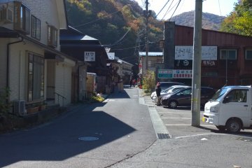<p>The start of the hotel row</p>