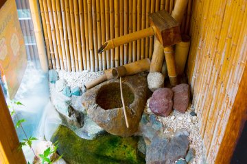 <p>Bamboo water feature</p>