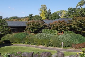<p>The teahouse is screened off from the rest of the garden</p>