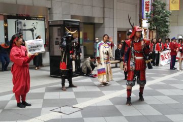 <p>But this event is also serious, so once they have everyone's attention, they give an announcement about how to reduce fires</p>