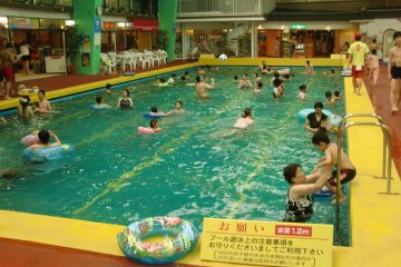 Swimming pool -- so full of children and families that that it is more of an obstacle pool rather than a lap swim pool