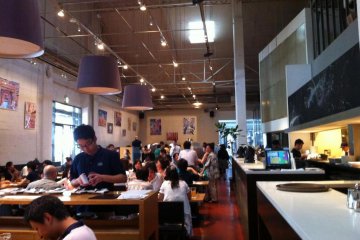 The indoor dining area
