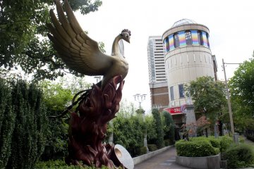 <p>ด้านหน้าทางเข้าของ The Osamu Tezuka Manga Museum</p>