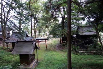 <p>Shrine grounds viewed from a hiking trail to Ono Castle on the hilltop</p>