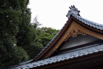 <p>Shrine roof in the woods</p>