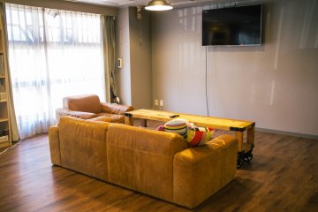 Lounge area with TV