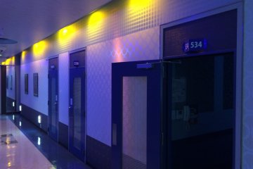 <p>One of the mysterious hallways leading up to your private karaoke room</p>