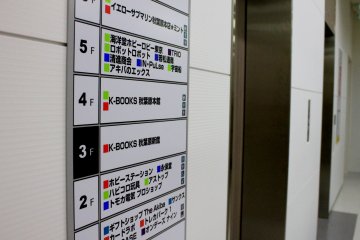 <p>The shop is accessible via several flights of stairs, escalators, or the elevator</p>